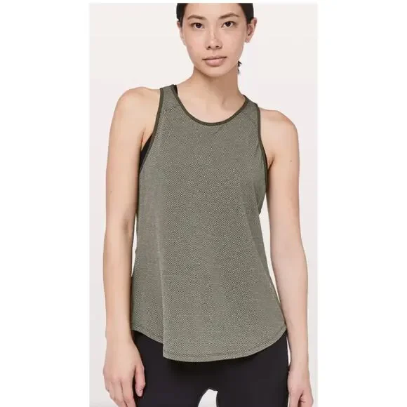 Lululemon All Tied Up Sleeveless Tank Top Green - Picture 3 of 6